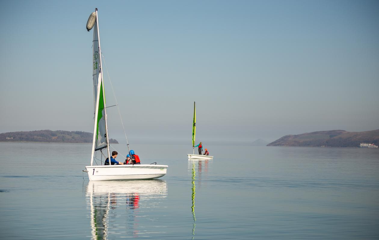Sailing boats on Loch Ryan