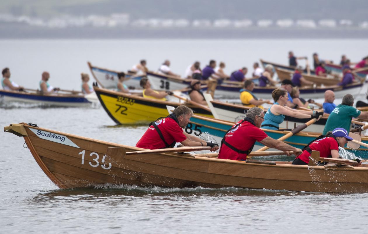 Skiffs competing in SkiffieWorlds 2019