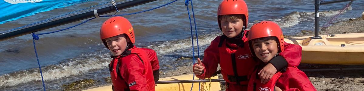 Kids sailing group at Loch Ryan
