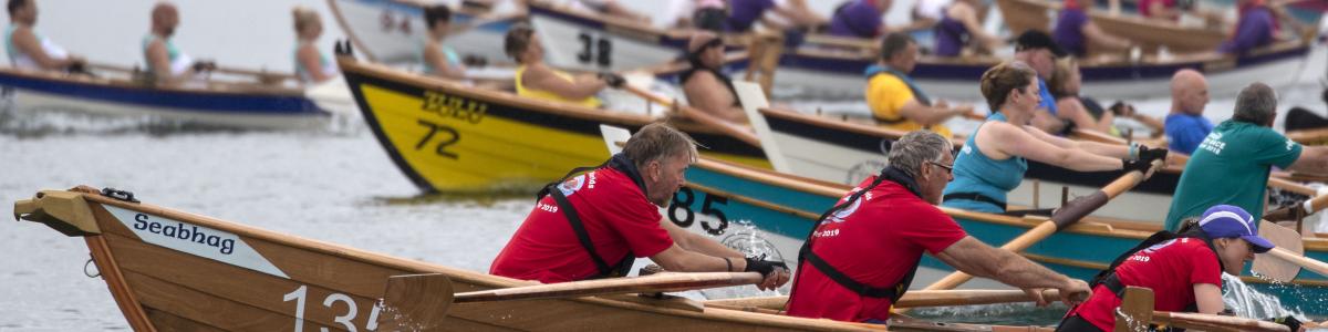 Skiffs competing in SkiffieWorlds 2019